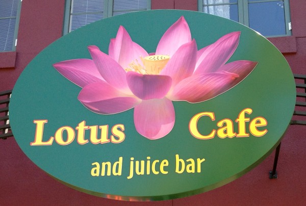 Lotus Cafe and Juice Bar Sign